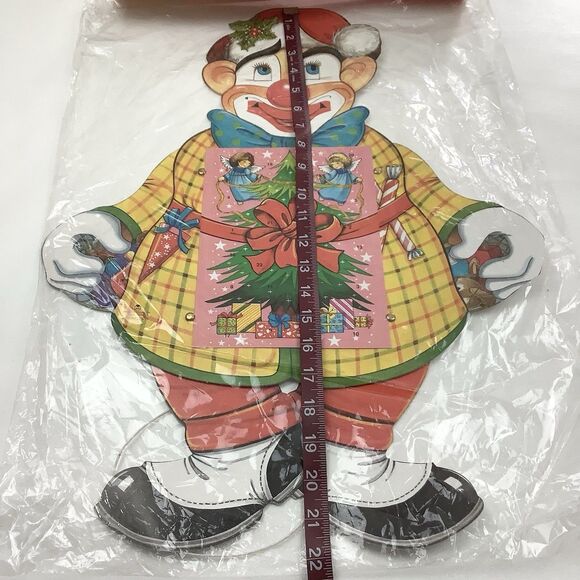 Vintage Pull String Santa Christmas Advent Calendar Denmark Moldow Movable Clown - Picture 10 of 12